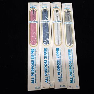 J&P Coats All Purpose Metal Zippers 7" & 9" In Old Rose Blue White & Gray Colors